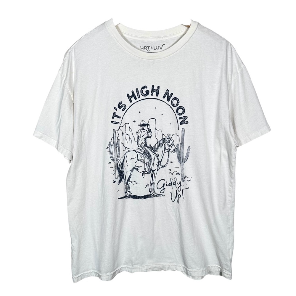 VINTAGE Novelty “It’s High Noon Giddy Up” Cowboy Graphic Tee